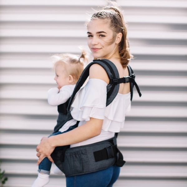 Эрго-рюкзак Хипсит 6 в 1 Love & Carry серый с черным Хіпсіт 