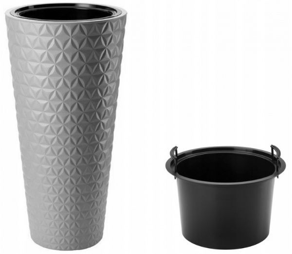 Горшок пластиковый Form Plastic Диамант Слим-40 круглый 63л серый (2950-055) 