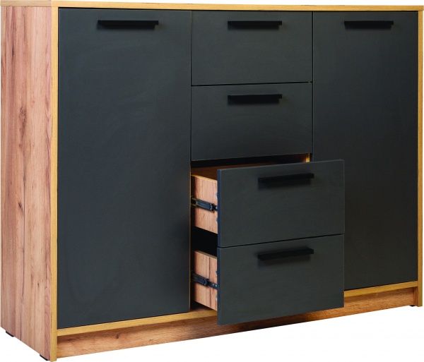 Комод Nowy Styl COTTA 4Ш2Д 1148х883х354 дуб золотой/антрацит 
