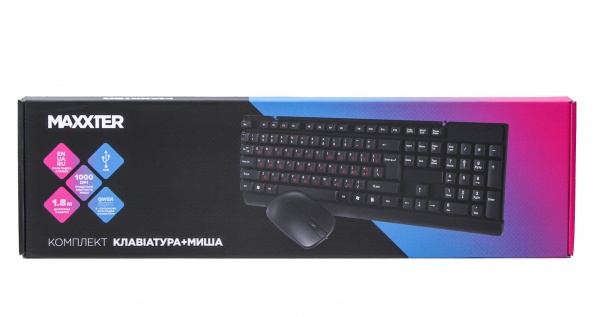 Комплект клавіатура та миша Maxxter KMS-CM-01-UA 