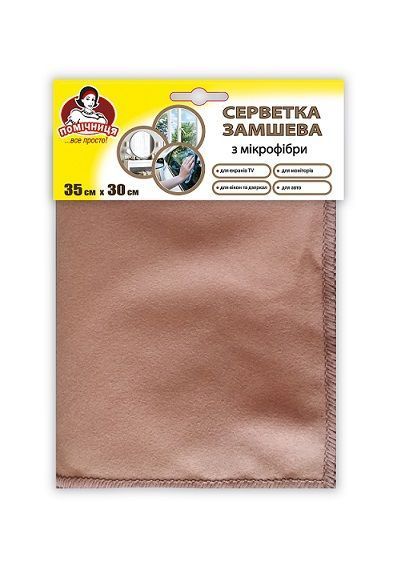 Салфетки из микрофибры Помічниця Supreme замша темная 35х30 см 1 шт./уп. / коричневый