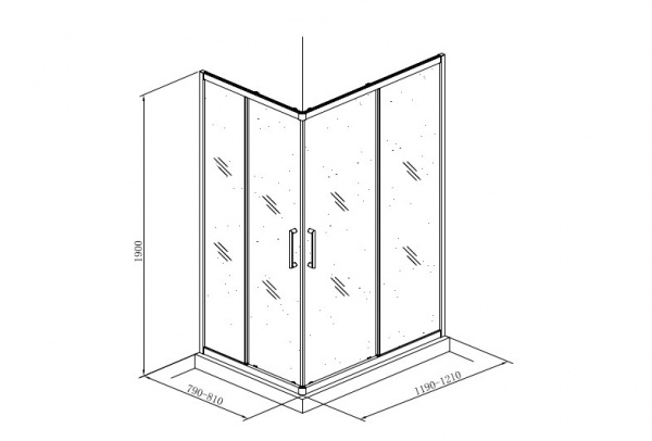 Душова кабіна Koller Pool GRACE 1200x800x1900 мм квадратна G12080SC