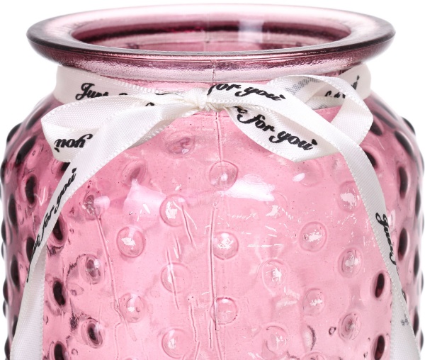 Ваза скляна рожева Crystal Alison 18 см YIWU
