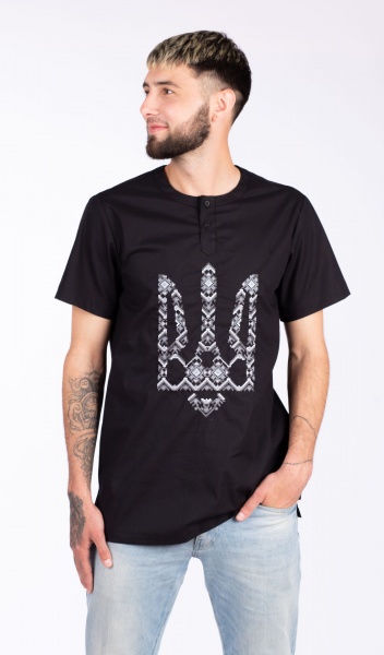 Вышиванка Эдельвика 79-22/00 Тризуб черный р. XL 