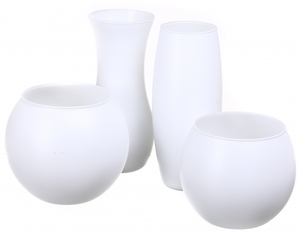 Ваза стеклянная Soft шар 15 см белая 