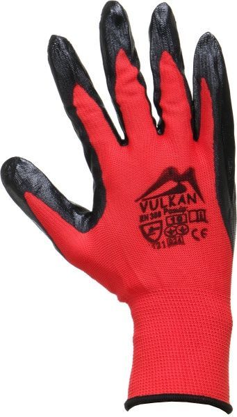 Перчатки Vulkan вампирки черно-красные с покрытием латекс XL (10) 70483