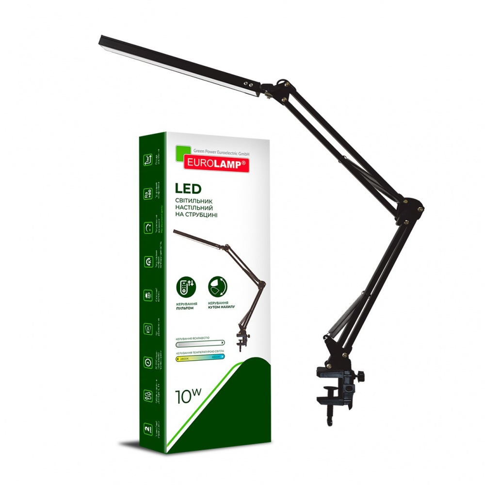 Настільна лампа офісна Eurolamp чорний LED-TLS-10W(black)