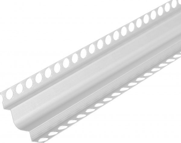 Профиль Торцевой Алюминиевый с отверстиями 25x25x25 мм светлый 