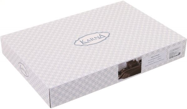 Комплект постільної білизни Loft 1,5 коричневий Karna 