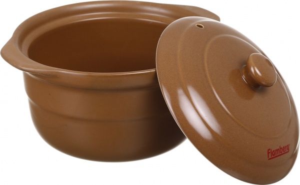 Каструля керамічна 3,1 л коричнева жаростійка Flamberg