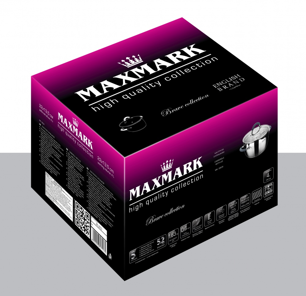 Кастрюля с крышкой Maxmark 4 л MK-5604