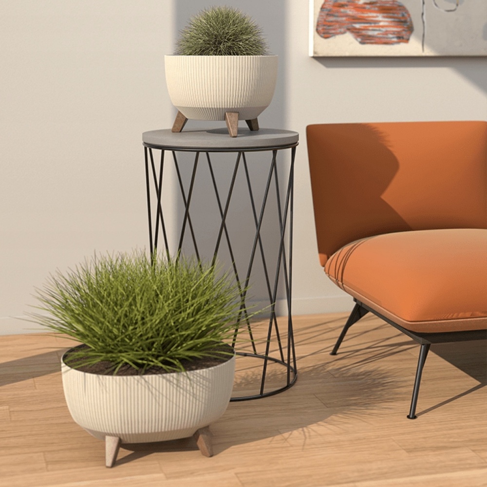 Вазон пластик ROMA jumper 24х15 см круглий кремовий 5,1 л Lamela (9749560)