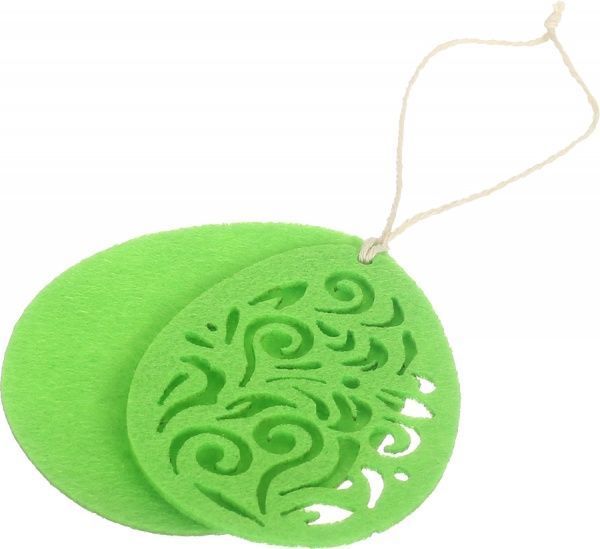 Декор фетровый Яйцо-писанка салатовый, 11х8 см