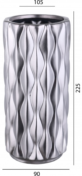 Ваза Knit 10,5х10,5х22,5 см металлик