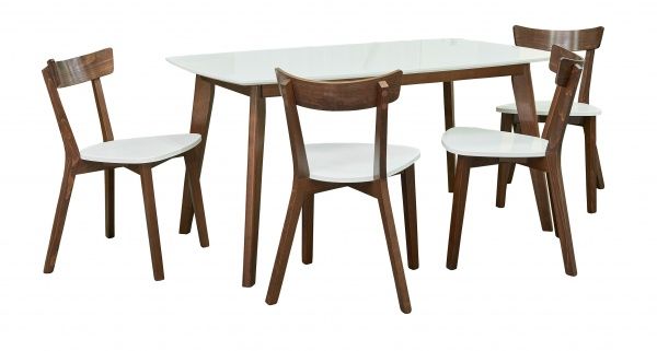 Стілець обідній Мебель-Сервіс Франко 480x805x520 мм горіх темний/білий