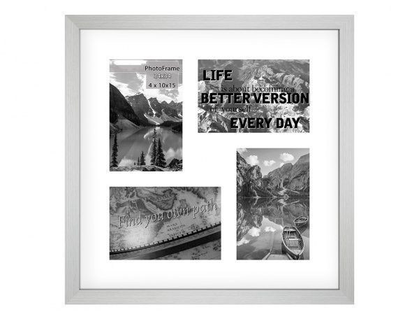 Фоторамка с паспарту SvitArt FKP-4-1913-7A 10x15 см светло-серый 