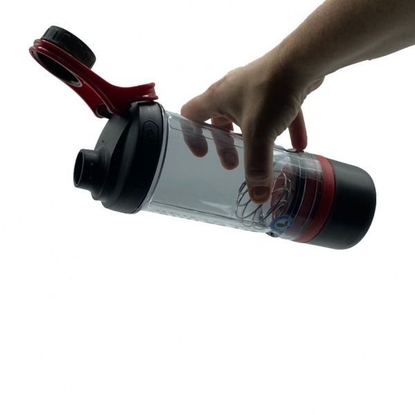 Шейкер з контейнером KXN-1199 600 мл серо-красный Casno