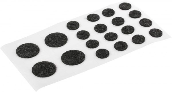 Самоклейка чорна повстяна для кухні d20-35 мм Comfort Textile Group 20 шт