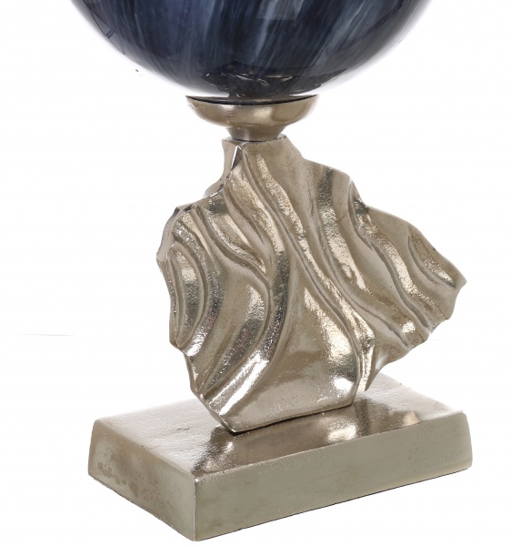 Ваза PANACHE Pacifica 59 см темно-синий с белым/никель 