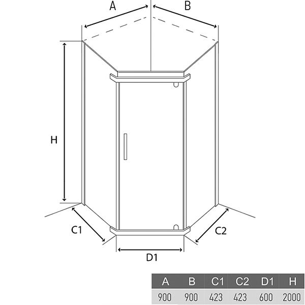 Душевая кабина Alex Baitler AB 215-90 90x90