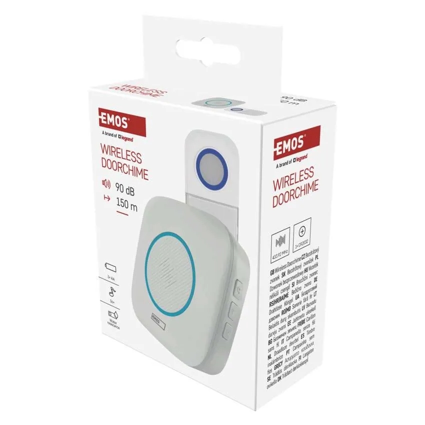 Звонок беспроводной Emos 3xAA белый P5736
