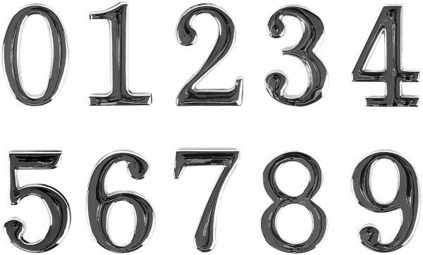 Цифра 6 цинк хром 45 мм Larvij LNZ4 CP #6