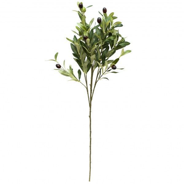 Цветок искусственный веточка Оливкового дерева с плодами 76 см