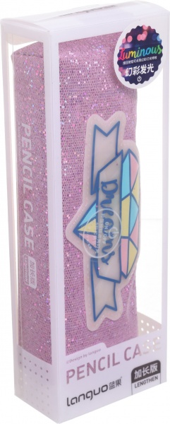 Пенал на блискавці Dreams діамант темно-рожевий