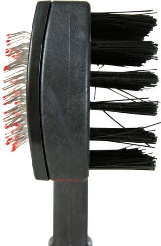 Пуходерка д/собак гумова ручка з шариками двостор. 10*17см, 2306