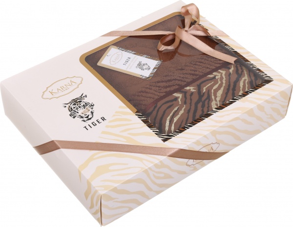Набор полотенец Tiger 2 шт. коричневый Karna 