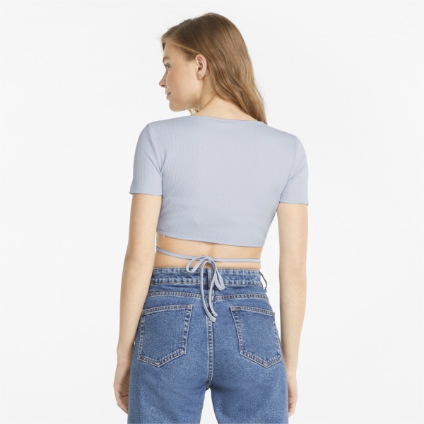 Футболка Puma Classics Ribbed Tee 53345021 р.XL блакитний