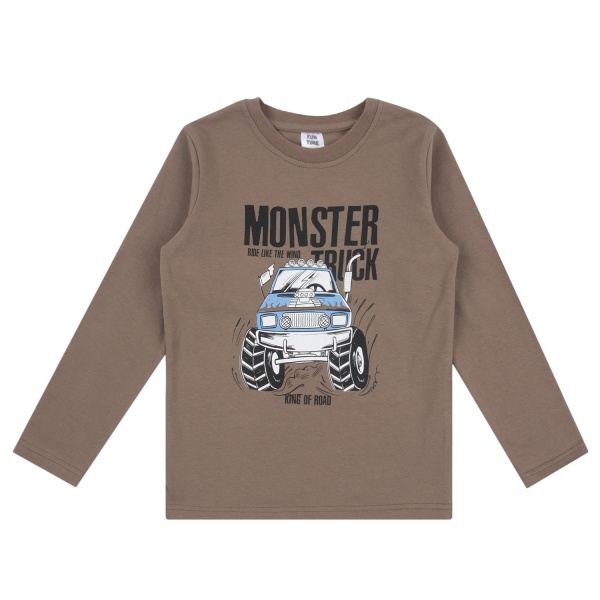 Джемпер для мальчика Funtime Monster truсk р.116 бежевый 