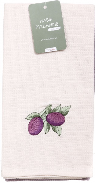 Набір рушників кухонних вафельних Слива 2 шт. 167167 45x60 см в асортименті Homeline 