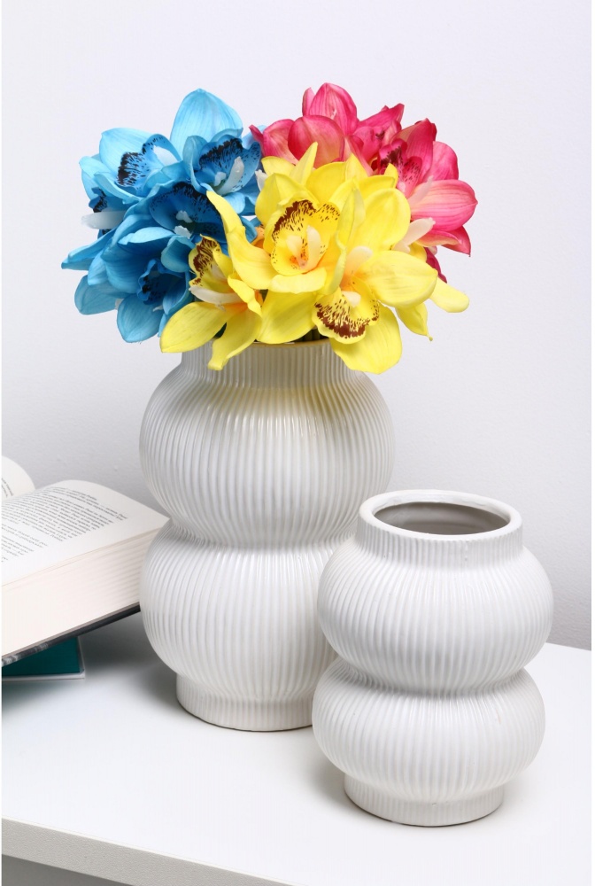 Ваза керамическая Sensio Mambo 17,5 см белая PS33432