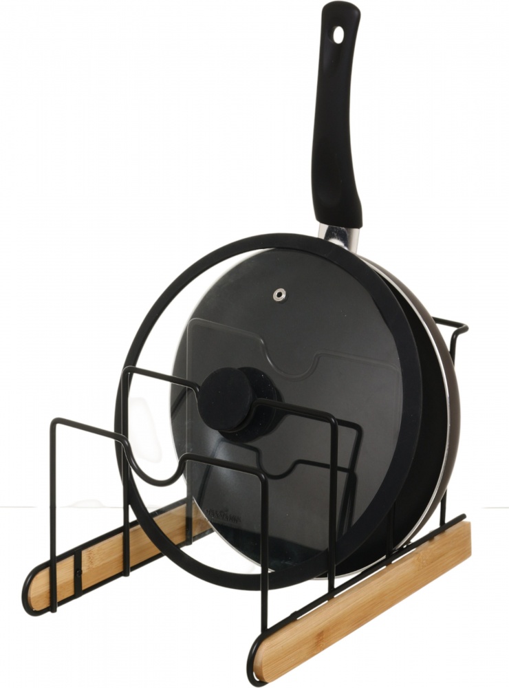 Подставка Flamberg Premium Woody для крышек и сковородок 30,5х20,5х20,3 см черный S-EK02804MB