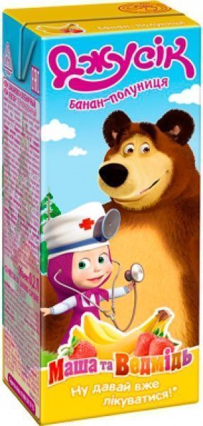 Нектар Джусік бананово-полуничний Джусік Маша и Медведь 200 мл