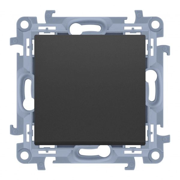 Выключатель одноклавишный Simon 10 без подсветки 10 А 250В черный матовый CW1.01/49