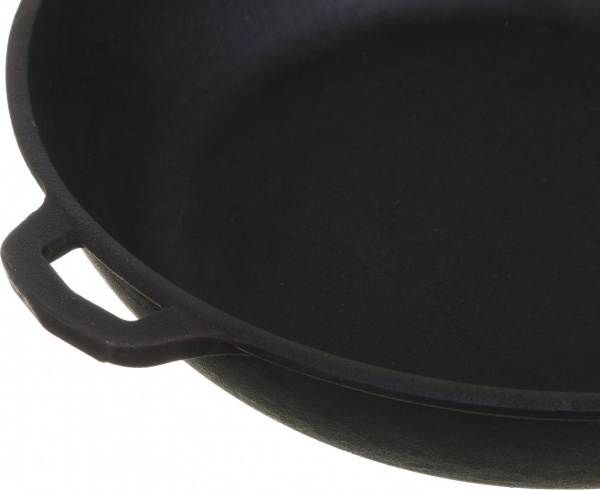 Сковорода чугунная литая с деревянной ручкой 26x6 см Т305 Maysternya