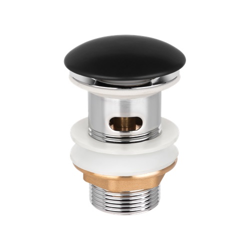 Донный клапан Invena для умывальника с переливом черный матовый Click-clack SC-B1-CZP