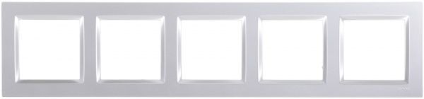Рамка пятиместная Simon 10 универсальная серебристый CR5/43