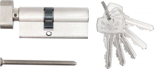 Цилиндр MVM Р6Е 40x30 ключ-вороток 70 мм матовый хром