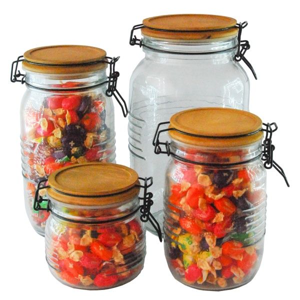 Банка с застежкой 1 л с деревянной крышкой 212850-WL Old Fashioned