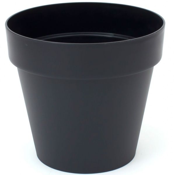 Горшок пластиковый Prosperplast Cube круглый 12л антрацит (76952-433) 