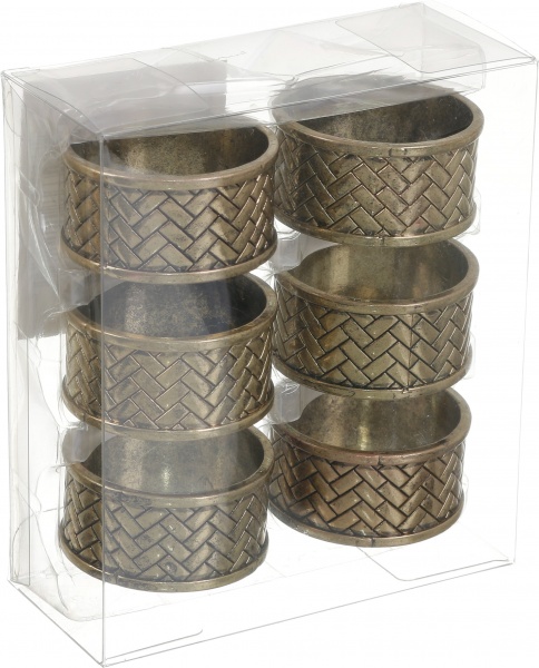 Набір кілець для серветок Golden Wave 14х6х5 см 6 шт