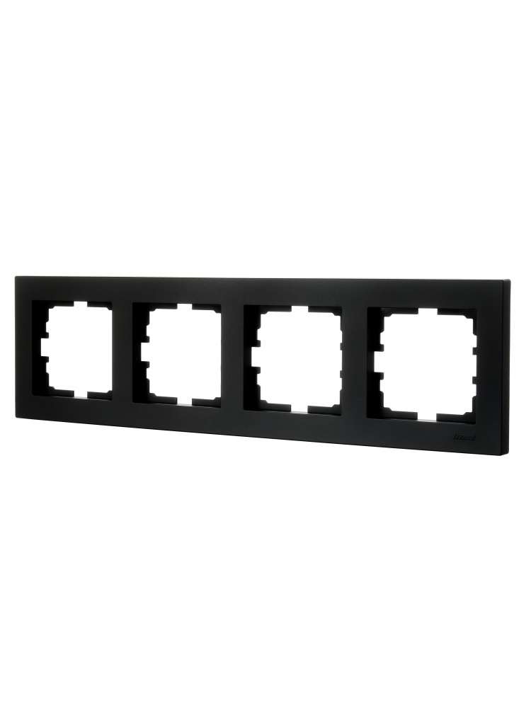 Рамка четырехместная Lezard Vesna горизонтальная антрацит 742-4200-149