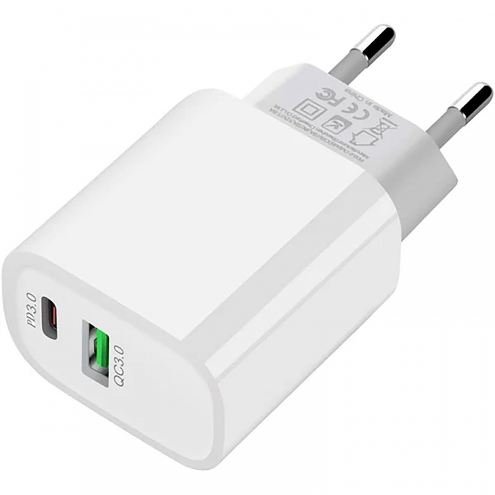 Сетевое зарядное устройство Xo L64 USB-A, USB-C 18W White (L64.white)