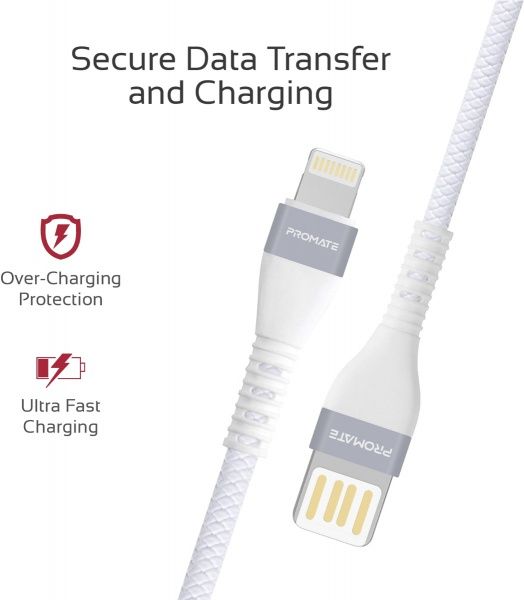 Кабель Promate USB Type-C – USB 1,2 м білий 