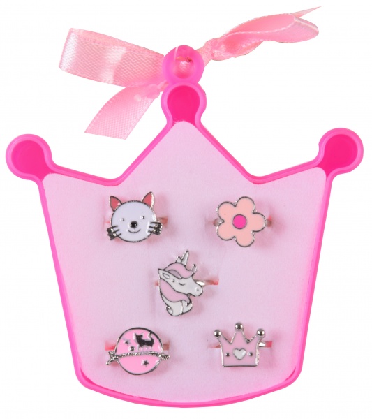 Набор детских колечек Корона 5 шт./уп. KB2123 (ассортимент)