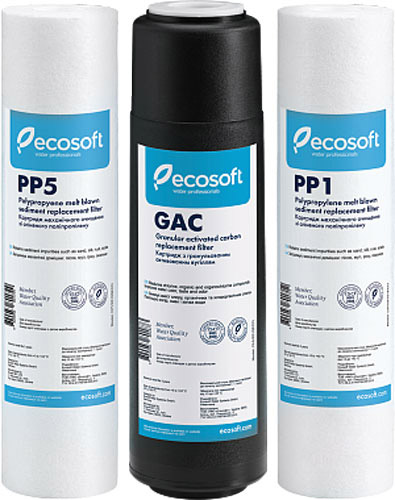 Комплект картриджів Ecosoft 1-2-3 для фільтрів зворотного осмосу 