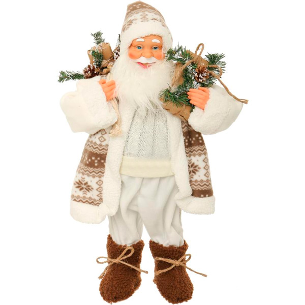 Фигура Дед Мороз SDВ004A 60 см бело-бежевый